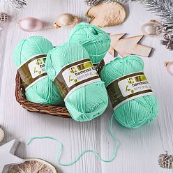 Аквамарин Мягкие детские нити, с бамбукового волокна и шелка, аквамарин, 1 мм, о 50 г / рулон, 6 рулонов / коробке