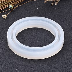 White DIY Silicone Bangle Molds, Resin Casting Molds, For UV Resin, Epoxy Resin Jewelry Making, White, 71x11mm