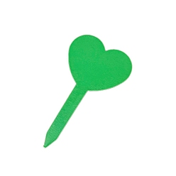 Зеленый Пластиковые этикетки с растениями в форме сердца, для семян в горшках травы цветы овощи, зелёные, 83x47 мм