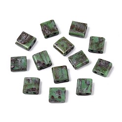 Средний Морско-зеленый 2 Отверстие для выпечки краски стеклянные бусины, квадратный, средний морской зеленый, 5x5x2 мм, отверстие : 0.7~1 мм, Около 455 шт / 50 г