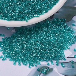 (DB0904) Sparkling Aqua Green Lined Crystal MIYUKI Delica Beads, Cylinder, Japanese Seed Beads, 11/0, (DB0904) Sparkling Aqua Green Lined Crystal, 1.3x1.6mm, Hole: 0.8mm, about 2000pcs/bottle, 10g/bottle