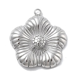 Нержавеющая Сталь Цвет 304 подвески из нержавеющей стали, цветочный шарм, анти-тускнение, цвет нержавеющей стали, 23.5x21.5x4 мм, отверстие : 1.6 мм