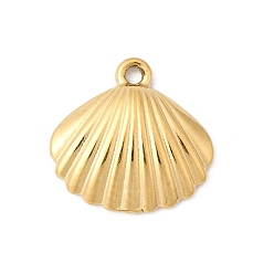 Shell Shape Подвески из нержавеющей стали 304, реальный 18 k позолоченный, ионное покрытие (ip), долговечный, шарм в форме ракушки, 10.5x10.5x2 мм, отверстие : 1 мм