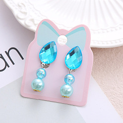 Teardrop Клипсы из пластика для детей, платина, слеза, 40x15 мм