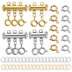 (52) Непрозрачная лаванда Наборы для самостоятельной сборки защелок-замков, включая 304 открытые соединительные кольца из нержавеющей стали и застежки-слайдеры., 201 пружинные кольца из нержавеющей стали, разноцветные, 20 датчик, 6x0.8 мм, внутренний диаметр: 4.5 мм, 2 цветов, 30 шт / цвет, 60 шт