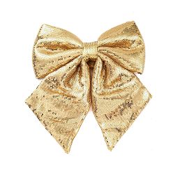 пшеница Рождественские пластиковые блестки, большой бант, кулон, украшения, для подвесных украшений на елку, цвет пшеницы, 240x230x35 мм