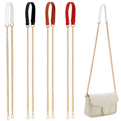 (52) Непрозрачная лаванда 4шт 4 цвета цепочки для кошельков, кожаные и алюминиевые ремни-цепочки для сумок из микрофибры, с поворотными застежками сплава, для аксессуаров для замены сумок, разноцветные, 121 см, 1 шт / цвет