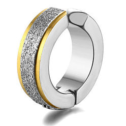 Золотой & Цвет Нержавеющей Стали 201 мужские серьги-клипсы из нержавеющей стали, кольцо, золотые и нержавеющая сталь цвет, 13x12 мм