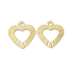 Сердце Стойки обшивки латунные прелести, долговечный, без свинца и без кадмия, реальный 18 k позолоченный, сердце, 13.5x12.5x0.5 мм, отверстие : 1.4 мм