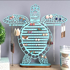 Turquoise Présentoir à bijoux en bois de tortue de mer, turquoise, 21x24 cm
