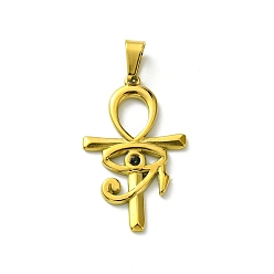 Реактивный Самолет Вакуумное покрытие pvd 304 подвески из нержавеющей стали, со стразами, Очарование египетского креста "глаз Гора", струя, 32x20x2.5 мм, отверстие : 7.5x3.5 мм