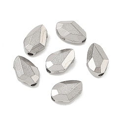 Нержавеющая Сталь Цвет 304 из нержавеющей стали бусы, слеза, граненые, цвет нержавеющей стали, 10.5x7.5x4.5 мм, отверстие : 1.8 мм