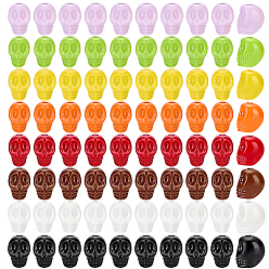 Mixed Color 80Pcs 8 Colors Baking Paint Acrylic Beads, Skull, Mixed Color, 14x11mm, 10pcs/color