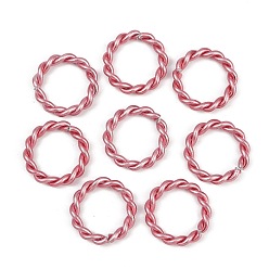 Бледно-фиолетовый Красный Алюминиевые быстроразъемные соединения, витое круглое кольцо, бледно-фиолетовый красный, 24~24.5x3.5~4 мм, внутренний диаметр: 17~17.5 мм