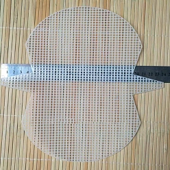 White DIY Shell-shaped Plastic Mesh Canvas Sheet, for Knitting Bag Crochet Projects Accessories, White, 265x245mm