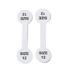 Белый Стикер размера складного бумажного кольца, Размер 12, бирка с размером клейкого кольца, круглые, белые, 5.1x1.4x0.01 см