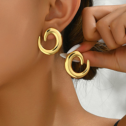 Oval Квадратные серьги с геометрическим узором для женщин, 201 нержавеющая сталь, Универсальный и элегантный, овальные, 30x28 мм