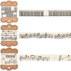 Musical Instruments 12m 3 стили печатные хлопковые ленты, для упаковки подарков, цветочные банты поделки украшения, бежевые, образец музыкальных инструментов, 3/4 дюйм (20.5 мм), о 4м/стиле