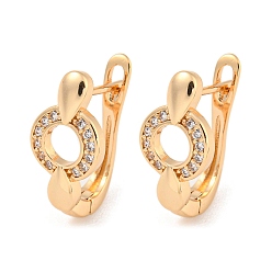 Light Gold Латунные серьги-кольца из прозрачного кубического циркония, кольцо, золотой свет, 18.5x9 мм