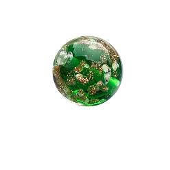 Лайм Светящиеся бусины лэмпворк ручной работы с золотым песком, круглые, светящиеся в темноте бусы, желто-зеленые, 8 мм, 100 шт