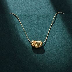 Настоящее золото 18K 304 Женские ожерелья с подвесками в виде бобов из нержавеющей стали, ионное покрытие (ip), реальный 18 k позолоченный, 16.14 дюйм (41 см)