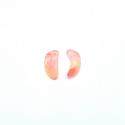 Dark Orange Handmade Foil Glass Charms, Pataline, Dark Orange, 12.5x6x4.5mm, Hole: 1mm