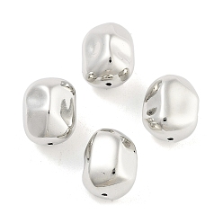 Platinum CCB Plastic Beads, Rectangle, Platinum, 15x11x12mm, Hole: 1.4mm, about 388pcs/500g