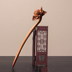 Цветок Старинные деревянные палочки для волос, аксессуары для волос для женщины девушки, цветочным узором, 180 мм