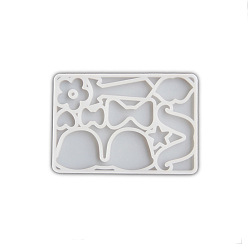 Mixed Shapes Силиконовые формы, формы для украшения, формы для литья гипсовой смолы, белые, разнообразные, 110x76x6.5 мм