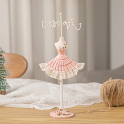 Pink Metal with Resin Earring Rack, Earrings Display Stand, Dress, Pink, 25x9.5cm