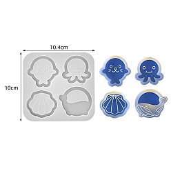 Shell Shape DIY Silicone Quicksand Mold, Resin Casting Molds, Shell Shape, 104x100x11mm