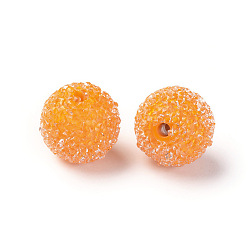 Темно-Оранжевый Имитация конфетного стиля смоляные хрустальные стразы бусины, круглые, для ручек с бусинами, брелки, ювелирные изделия и ремесла, темно-оранжевый, 15.5 мм, отверстие : 2 мм
