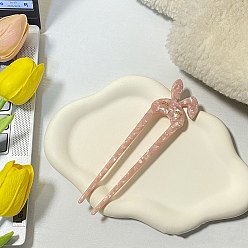 Pink Вилки для волос с уксусной кислотой кролика, аксессуары для волос для женщин и девочек, розовые, 100 мм