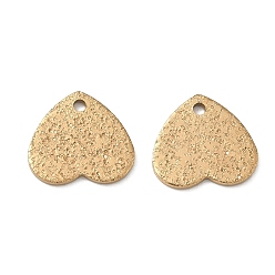 Golden 304 Stainless Steel Chain Extender Drop, Textured Heart, Ion Plating(IP), Golden, 12x13x1mm, Hole: 1.5mm