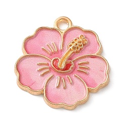 Pink Подвески из сплава для эмали, , золотые, розовые, 20x19x2.5 мм, отверстие : 1.8 мм