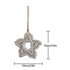 Белый Рождественская тема, украшения ручной работы из хлопкового плетения со звездами, для подвесных украшений на елку, белые, 100x100 мм