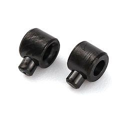 Черный Ионное покрытие (ip) 304 обжимные бусины из нержавеющей стали, колонка, чёрные, 4x3x2.5 мм, отверстие : 0.8 мм