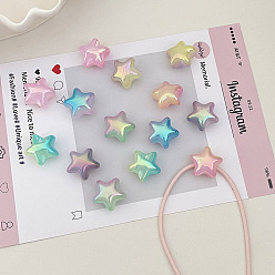 (52) Непрозрачная лаванда УФ-покрытие имитация желе акриловые бусины, радужный, звезда, градиент цвета, разноцветные, 23~23.5x24~24.5x14.5~15 мм, отверстие : 4 мм