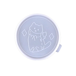 Cat Shape Подставка для подставок своими руками, пищевая силиконовая форма, формы для литья смолы, для уф-смолы, изготовление изделий из эпоксидной смолы, белые, форма кошки, 105x10 мм