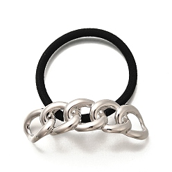 Rectangle Резинки для волос, резинка для волос из платинового сплава, аксессуары для волос для женщин и девочек, прямоугольные, 15.5x54x2.5 мм, внутренний диаметр: 43~47.5 мм