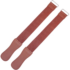 Brun Saddle Sangle d'affûtage en cuir lanière de rasoir droite, avec fermoir fer, selle marron, 48x5.9x0.8 cm