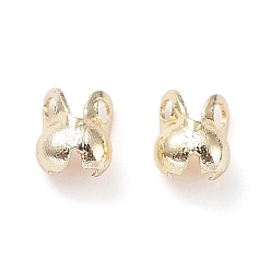 Light Gold Латунной шариковой советы, Калотте заканчивается, крышка раскладушки, без кадмия и без свинца, золотой свет, 4x2.5 мм, отверстие : 0.8 мм, внутренний диаметр: 2 мм