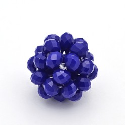 Темно-Синий Бусины из нефрита, кассетные шарики, темно-синий, 14 мм, бусины : 4 мм