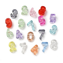 (52) Непрозрачная лаванда Прозрачного акрилового Европейский бисером, бусины с большим отверстием, число, разноцветные, 21~21.5x14.5~15x11.5~12 мм, отверстие : 6 мм, о 204 шт / комплект