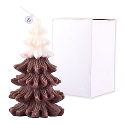 Coffee Christmas Tree Candles, Scented Candles Gifts, with Box, for Family Gatherings Christmas Parties Holiday New Year Decoration, Coffee, 11.3x7cm