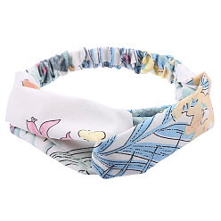 Белый Повязки на голову из ткани с цветочным принтом в стиле бохо, аксессуары для волос с эластичной оберткой для девочек и женщин, белые, 260x67 мм