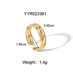 Настоящее золото 18K Кольца-манжеты из нержавеющей стали для женщин, реальный 18 k позолоченный, 5.5 мм, размер США 8 1/2 (18.5 мм)