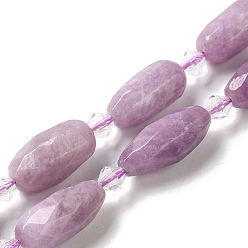 Phosphosiderite Натуральные фосфосидеридные бусины, с бисером, граненые, овальные, 20.5~26x8.5~12 мм, отверстие : 1 мм, около 13~14 шт / нитка, 15.35~15.55'' (39~39.5 см)