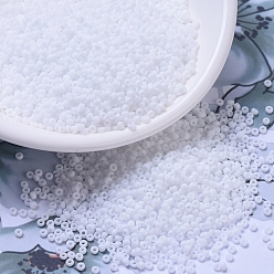 (RR402F) Матовый Белый Миюки круглые бусины рокайль, японский бисер, 11/0, (rr 402 f) матовый белый, 2x1.3 мм, Отверстие: 0.8 мм, о 1100 шт / бутылка, 10 г / бутылка