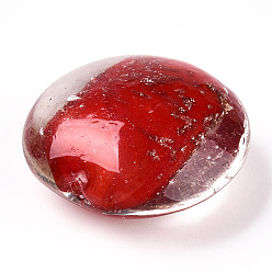 (123L) Белый крем непрозрачный блеск Светящиеся бусины лэмпворк из золота и песка ручной работы, светится в темноте, плоско-круглые, огнеупорный кирпич, 25~26.5x27.5~28.5x12~13 мм, отверстие : 1.2~2.5 мм